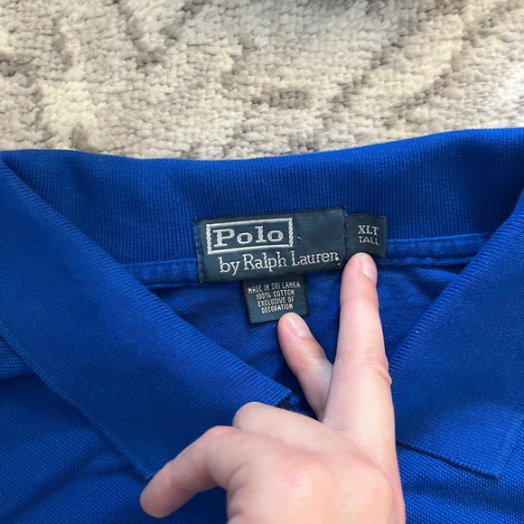 Ralph Lauren vintage polo “big pony” t shirt collared polo men’s shirt size XLT - Picture 4 of 10